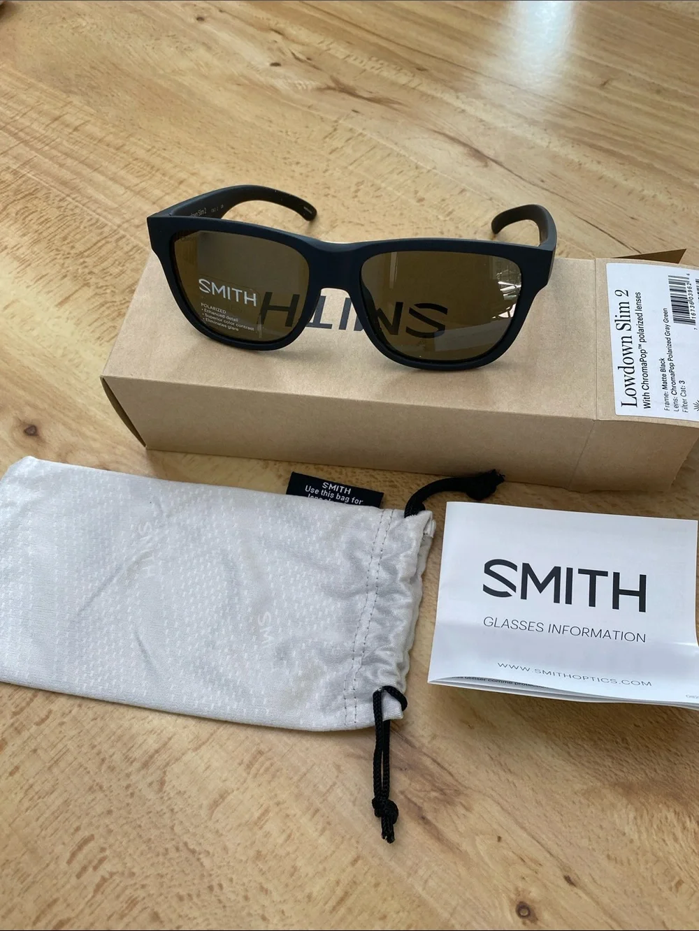 Smith Optics Black Frame Sunglasses polarized gray green